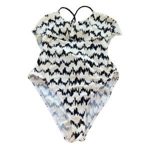 Tart Swim black and white abstract design one piece swimsuit